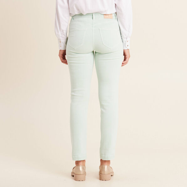 jean ajuste 78eme 5 poches vert clair femme Jean ajusté 7/8ème 5 poches vert clair femme