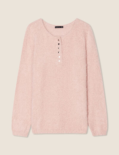 Pull manches longues vieux rose femme