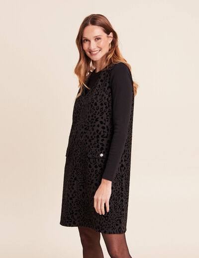 Robe chasuble noir femme