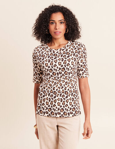 T-shirt en coton biologique marron femme
