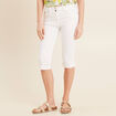 Pantacourt droit 5 poches blanc femme