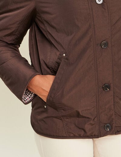 Doudoune doubl&eacute;e marron fonc&eacute; femme