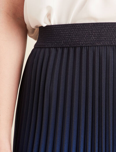 Jupe midi patineuse plissée bleu ciel femme