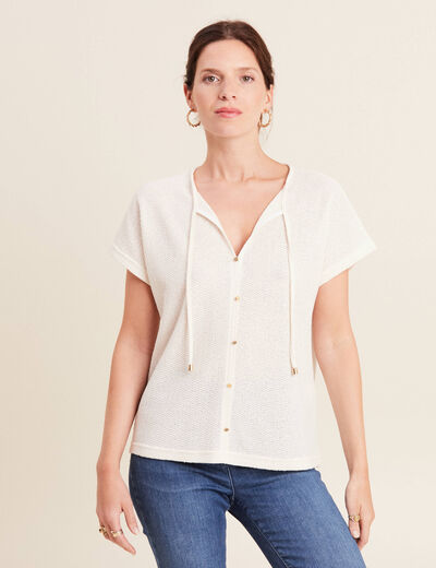 T-shirt manches courtes ecru femme
