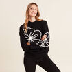 Pull manches longues noir femme
