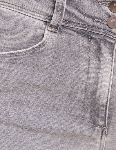 Jean taille haute denim gris clair femme