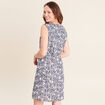 Robe droite ceintur&eacute;e bleu femme