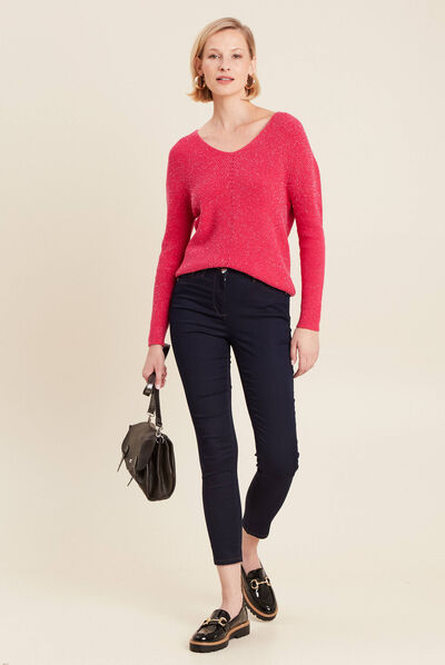 Jeans léger taille standard 7/8ème denim brut femme