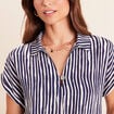 Blouse fluide manches courtes blanc femme