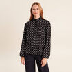Blouse droite manches longues noir femme