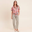 Chemise droite courte manches courtes multicolore femme