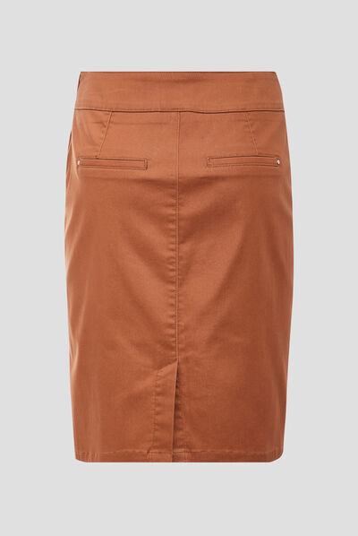 Jupe droite marron femme