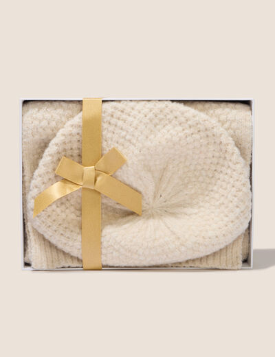 Coffret lot de 2 pi&egrave;ces beige femme