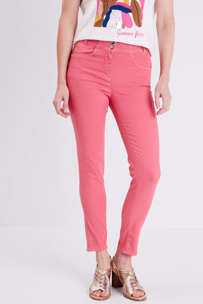 Pantalon ajusté vieux rose femme