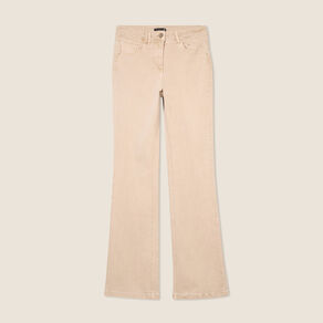 Jean bootcut taille haute denim beige femme