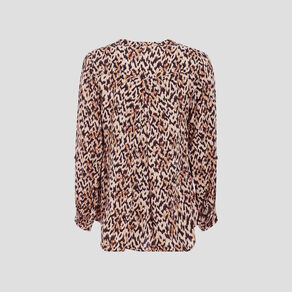 Blouse manches longues beige femme