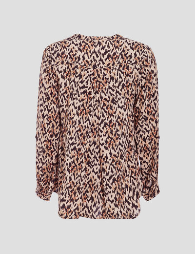 Blouse manches longues beige femme