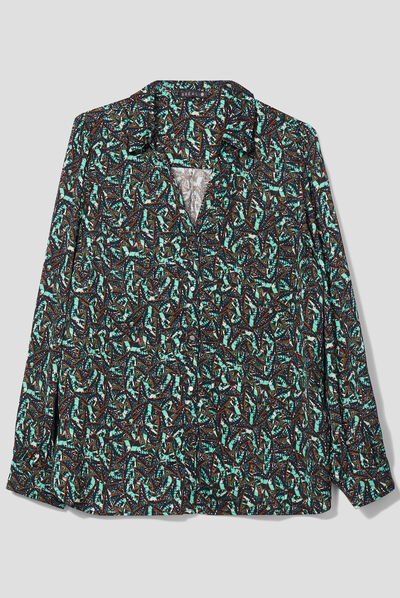 Chemise manches longues vert pastel femme