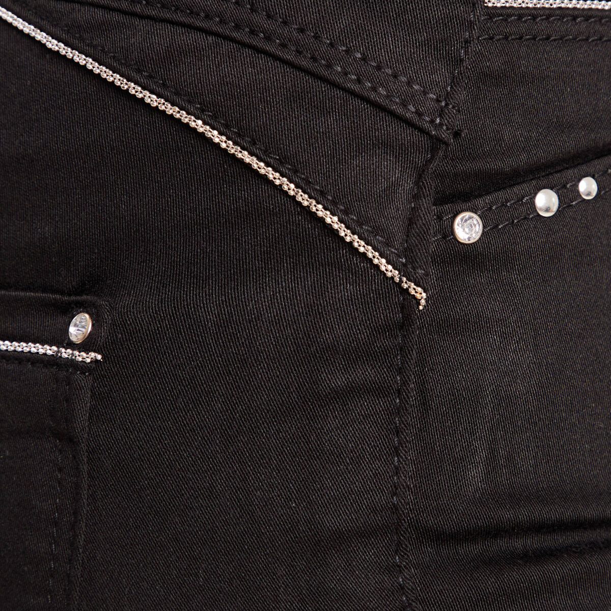 Pantalon coupe ajust&eacute;e taille haute noir femme