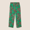 Pantalon large taille haute vert femme