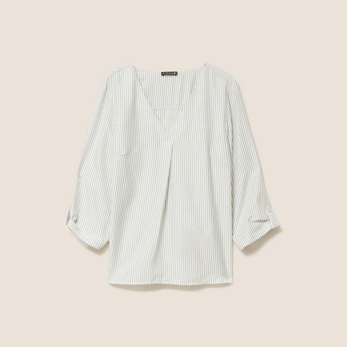 blouse fluide manches 3/4 vert femme