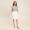 Jupe droite longueur genou blanc femme