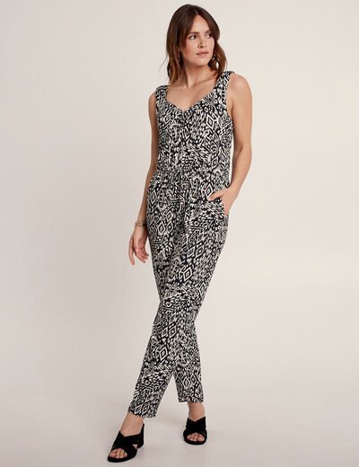Combinaison pantalon droite noir femme