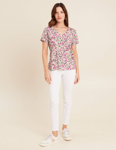 T-shirt manches courtes vert kaki femme