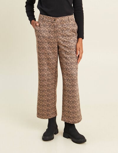 Pantalon large marron femme
