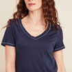 T-shirt manches courtes bleu marine femme