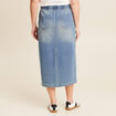 Jupe longue droite en jean denim double stone femme