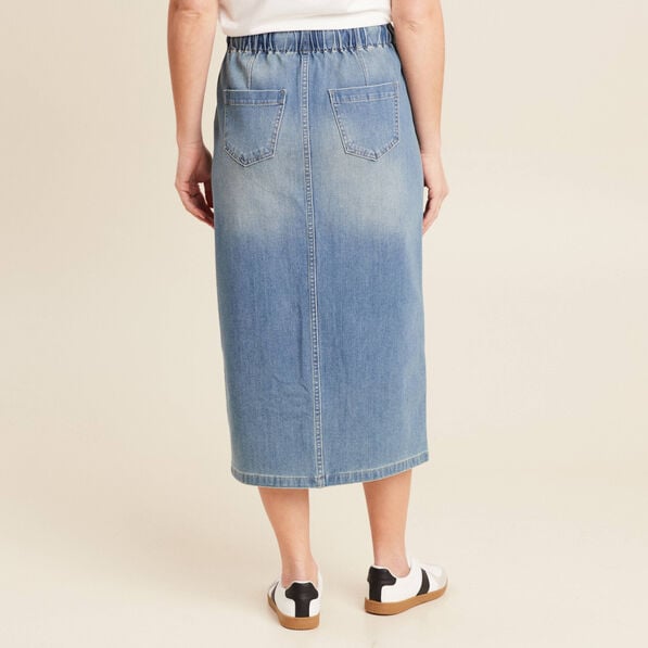 jupe longue droite en jean denim double stone femme Jupe longue droite en jean denim double stone femme
