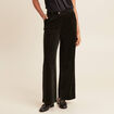Pantalon large velours vert foncé femme