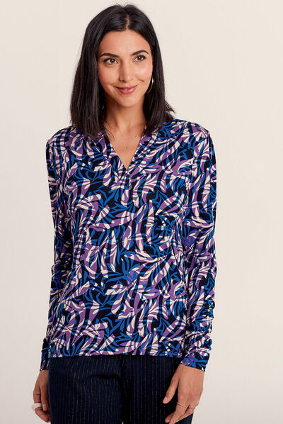T-shirt manches longues mauve femme
