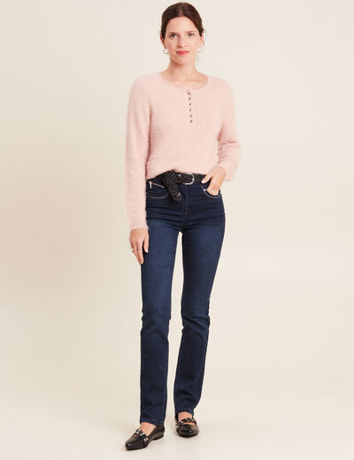 Pull manches longues vieux rose femme
