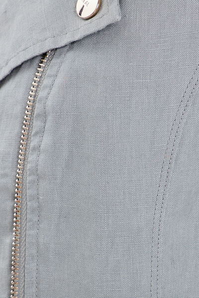 Veste droite zippée vert clair femme