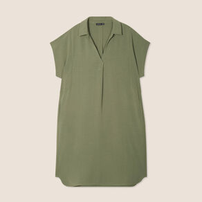 robe droite col en v vert kaki femme Robe droite col en V vert kaki femme