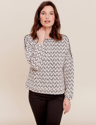 T-shirt manches 3/4 noir femme