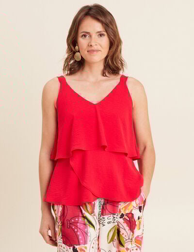 Débardeur ample sans manches rouge femme