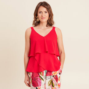 debardeur ample sans manches rouge femme Débardeur ample sans manches rouge femme
