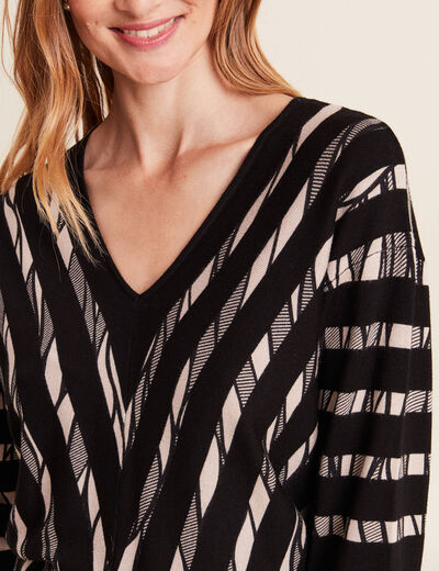 Pull manches longues noir femme