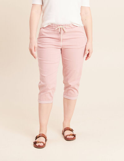 Pantacourt coupe mom large rose pastel femme