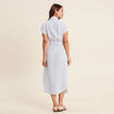 Robe longue droite col chemise bleu femme