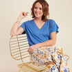 T-shirt manches courtes bleu femme