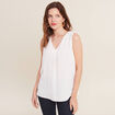 Blouse sans manches ecru femme