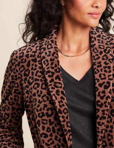 Veste tailleur velours marron femme