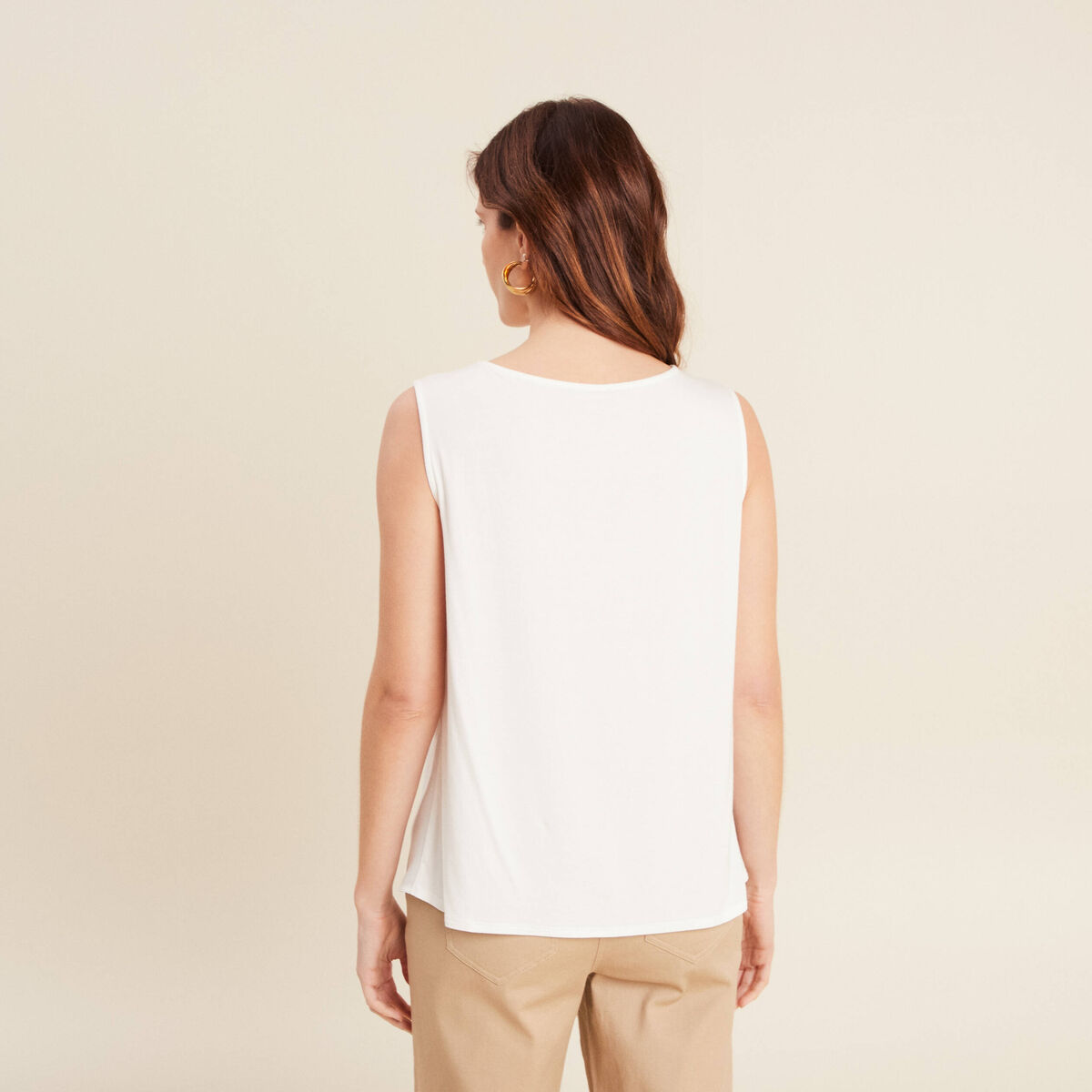 Débardeur sans manches ecru femme