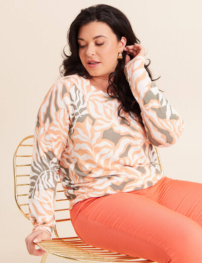 Pull manches longues vert femme