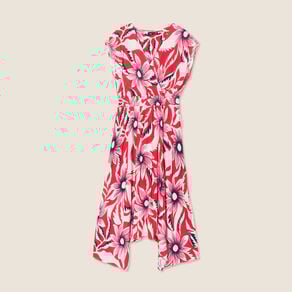 Robe midi évasée fluide rouge femme
