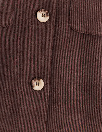 Veste doubl&eacute;e marron fonc&eacute; femme